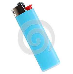 Blue lighter isolated on white background