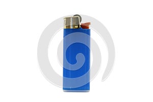 Blue lighter isolated on white background, with clipping path.