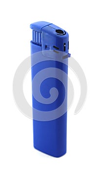 Blue lighter on white