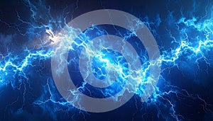 Generated image Blue lightning, abstract electrical background