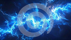Generated image Blue lightning, abstract electrical background