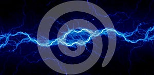 Blue lightning, abstract plasma