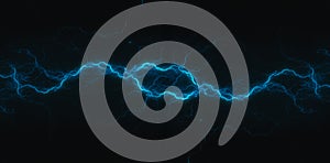 Blue lightning, abstract plasma background