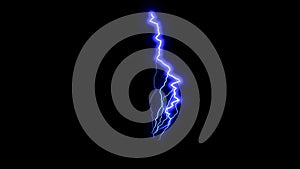 Blue lightning in black space, beautiful stormy sky, 3d render backdrop, computer genrating