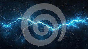 Blue lightning in the dark sky. Abstract background. 3D rendering