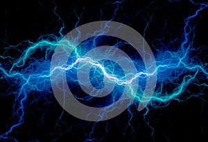 Blue lightning and plasma background