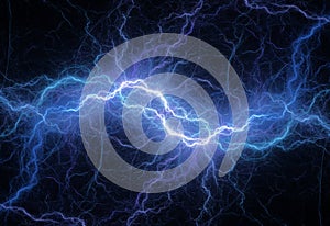 Blue lightning and plasma background