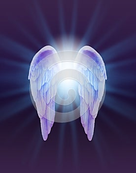 Blue and Lilac Angel Wings on a dark background