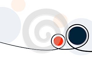 Blue line with circles on a white background.