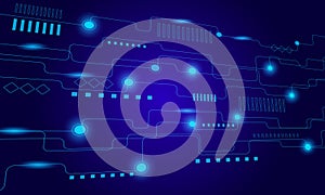 blue line circuit networking hi tech technology abstract background