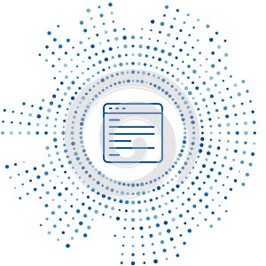 Blue line Computer api interface icon isolated on white background. Application programming interface API technology