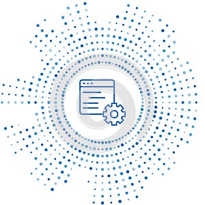 Blue line Computer api interface icon isolated on white background. Application programming interface API technology