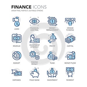 Blue Line Finance Icons photo