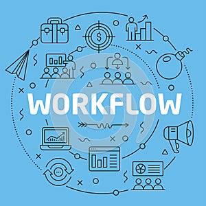 Blue Line Flat Circle illustration workflow