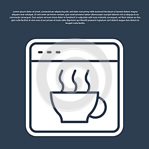 Blue line Software, web developer programming code icon isolated on blue background. Javascript computer script random