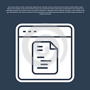 Blue line Software, web developer programming code icon isolated on blue background. Javascript computer script random