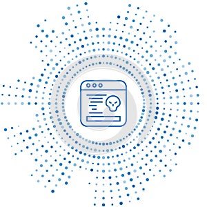 Blue line System bug concept icon isolated on white background. Code bug concept. Bug in the system. Bug searching