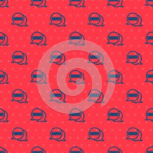Blue line Uno card game icon isolated seamless pattern on red background. Vector