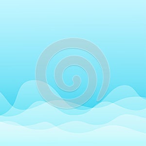 Blue line water wave concept abstract vector background