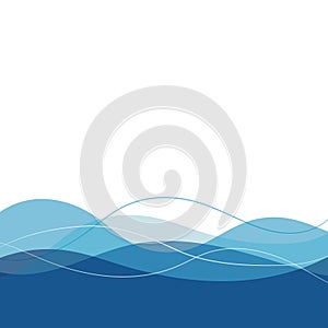 Blue line water wave concept abstract vector background design