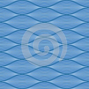 Blue line waves seamless pattern