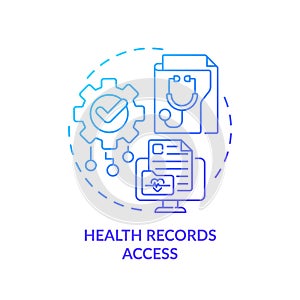 Blue linear gradient icon health records access concept