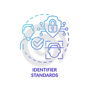Blue linear gradient icon identifier standards concept