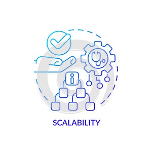 Blue linear gradient icon scalability concept