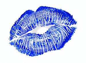 Blue lip print