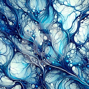 Blue liquid abstract life