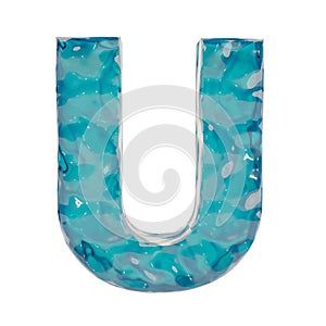 Blue Liquid Letter U