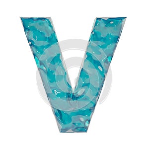 Blue Liquid Letter V
