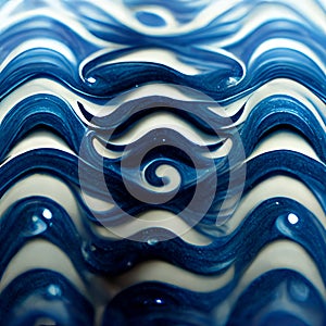 Blue liquid waves abstract bright background