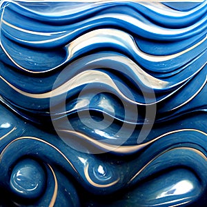 Blue liquid waves abstract bright background