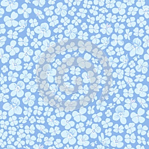 Blue flowers pattern