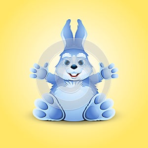 Blue little funny bunny