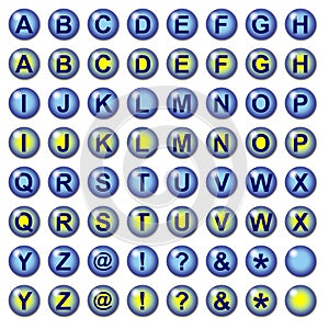 Blue lLetter Web Buttons