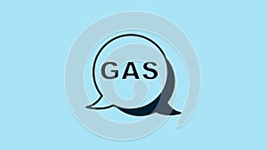 Blue Location and petrol or gas station icon isolated on blue background. Car fuel symbol. Gasoline pump. 4K Video