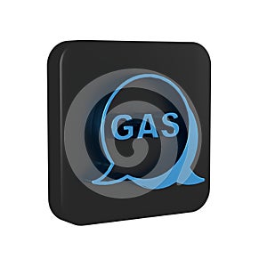Blue Location and petrol or gas station icon isolated on transparent background. Car fuel symbol. Gasoline pump. Black