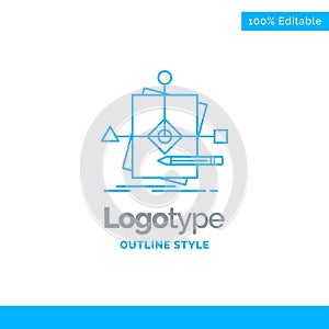 Blue Logo design for Algorithm, business, foretelling, pattern