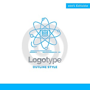 Blue Logo design for Analysis, data, information, research, scie