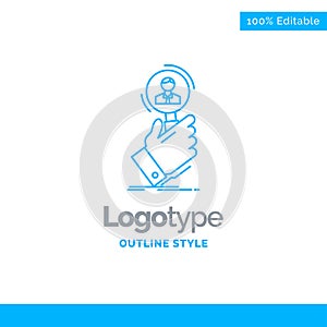 Blue Logo design for recruitment, search, find, human resource