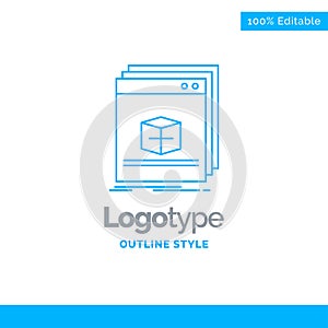 Blue Logo design for software, App, application, file, program