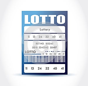 blue lotto ticket illustration design