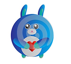 Blue Love Bunny