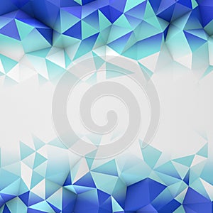 Blue low poly geometric surface abstract 3D rendering