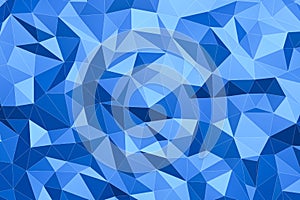 blue low poly triangles background with wireframes, 3d render