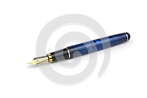 Blue luxury fountain pen photo