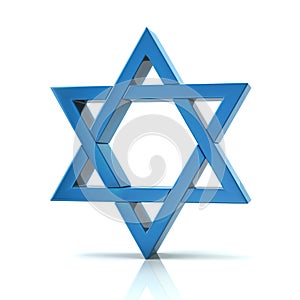 Blue Magen David 3d illustration