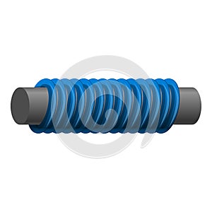 Blue magnetic spring icon, cartoon style